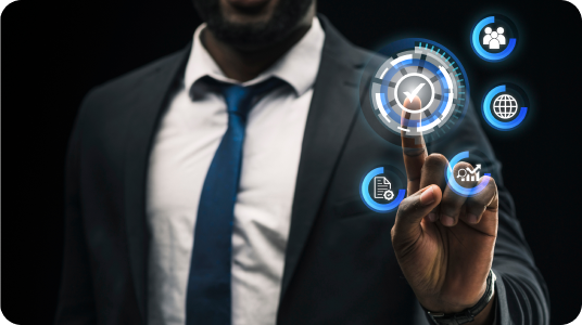 Man Touching Projection